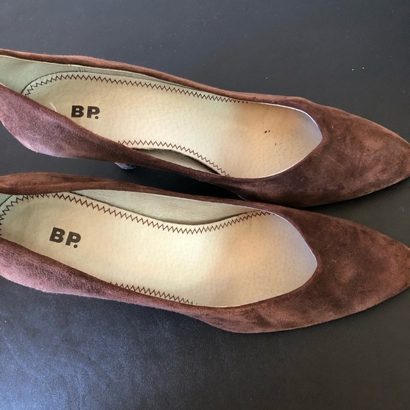 BP Brown Faux Suede Pointed Toe Pumps - Picture 2 of 5
